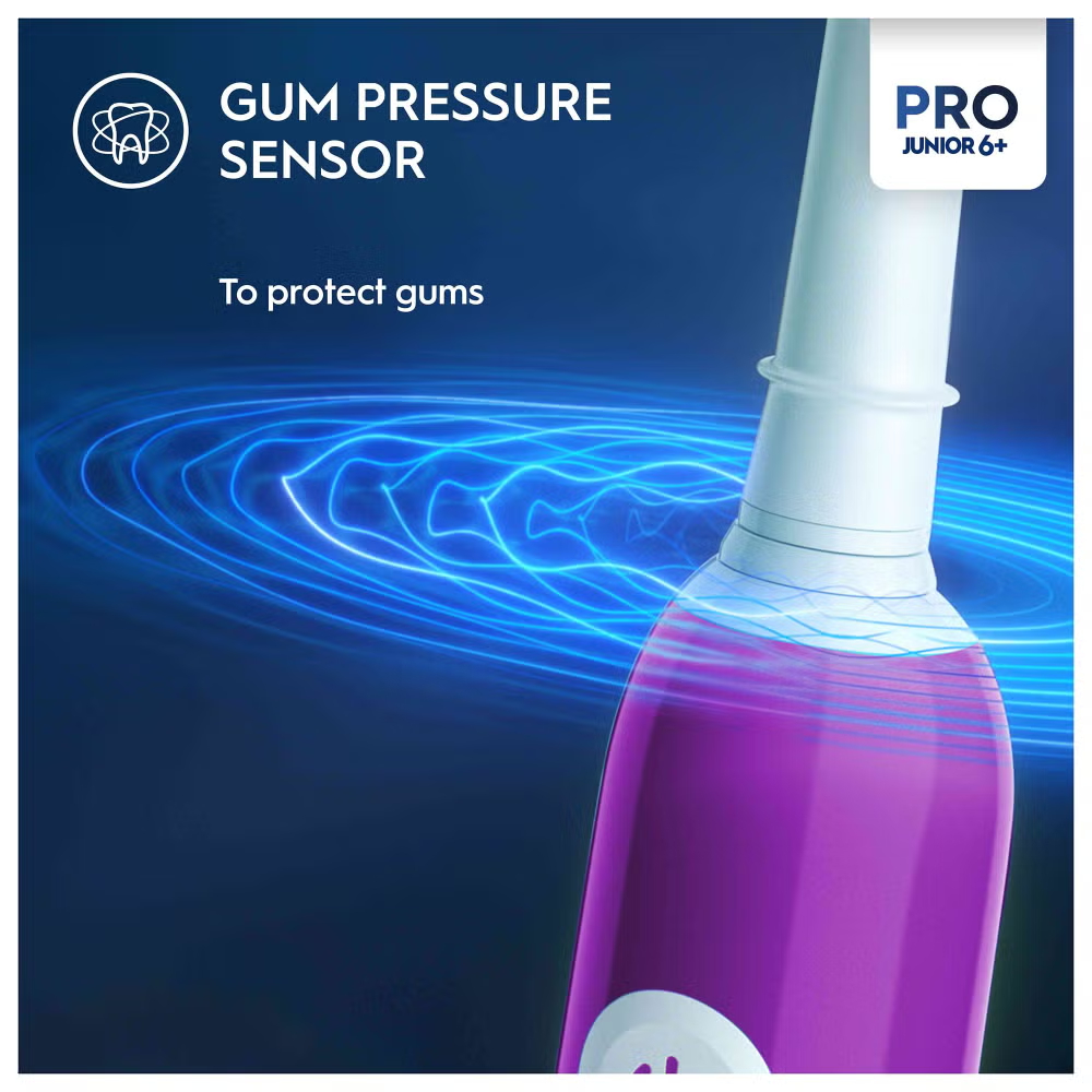 Oral-B Pro Junior Purple Electric Toothbrush, For Ages 6+ Image 3