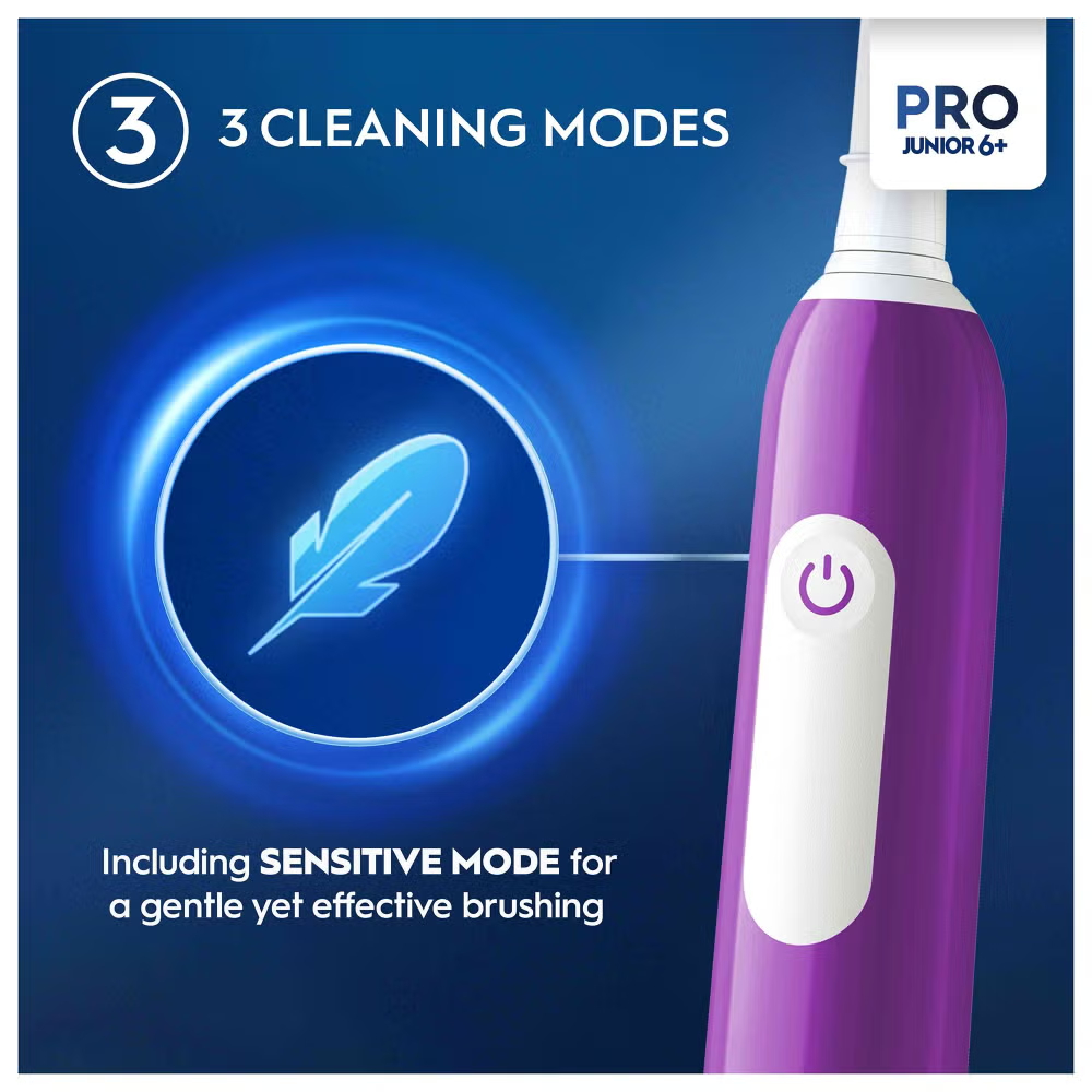 Oral-B Pro Junior Purple Electric Toothbrush, For Ages 6+ Image 5