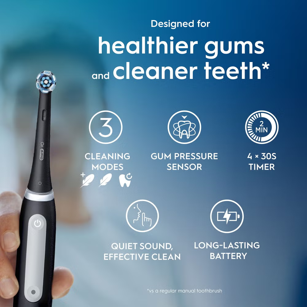 Oral-B iO 3 Black Electric Toothbrush Designed By Braun Image 2