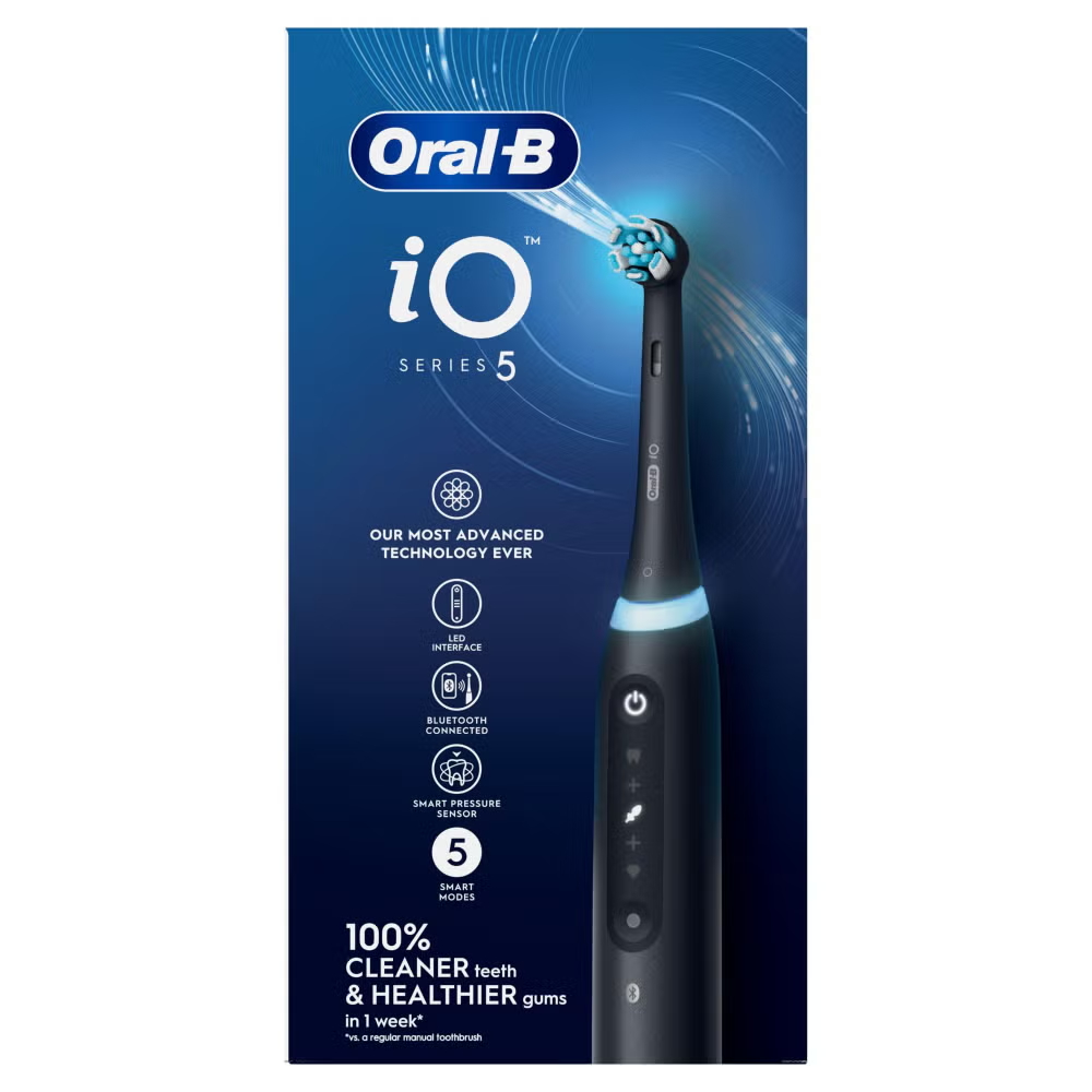 Oral-B iO 5 Black Electric Toothbrush, 1 Toothbrush Head, Designed By Braun Image 9