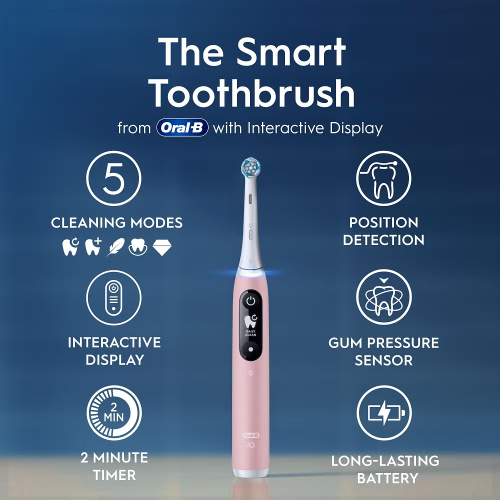 Oral-B iO 6 Pink Electric Toothbrush Designed By Braun Image 2