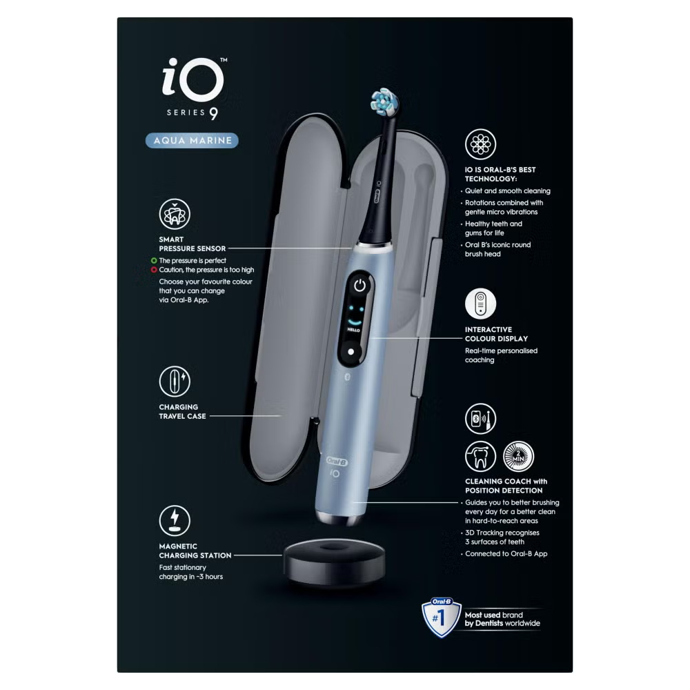 Oral-B iO 9 Aqua Marine Electric Toothbrush Designed By Braun Image 14