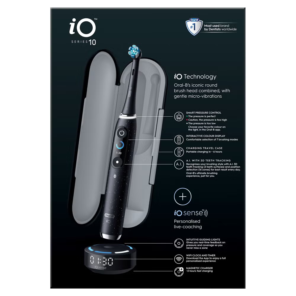 Oral-B iO10 Black Electric Toothbrush Designed by Braun Image 14