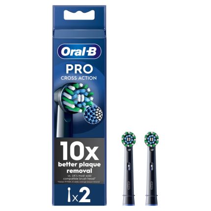 Oral B CrossAction Black Toothbrush Head, 2 pack