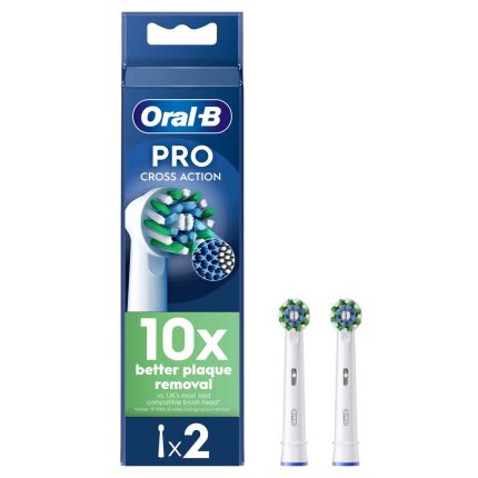 Oral B CrossAction White Toothbrush Head, 2 pack