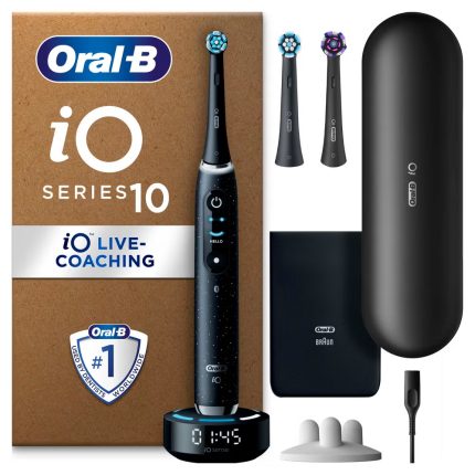 Oral B iO10 Electric Toothbrush Cosmic Black with 2ct Extra Refills