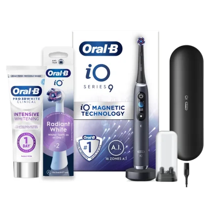 Oral-B iO9 Whitening Bundle with 2ct White Brush Heads